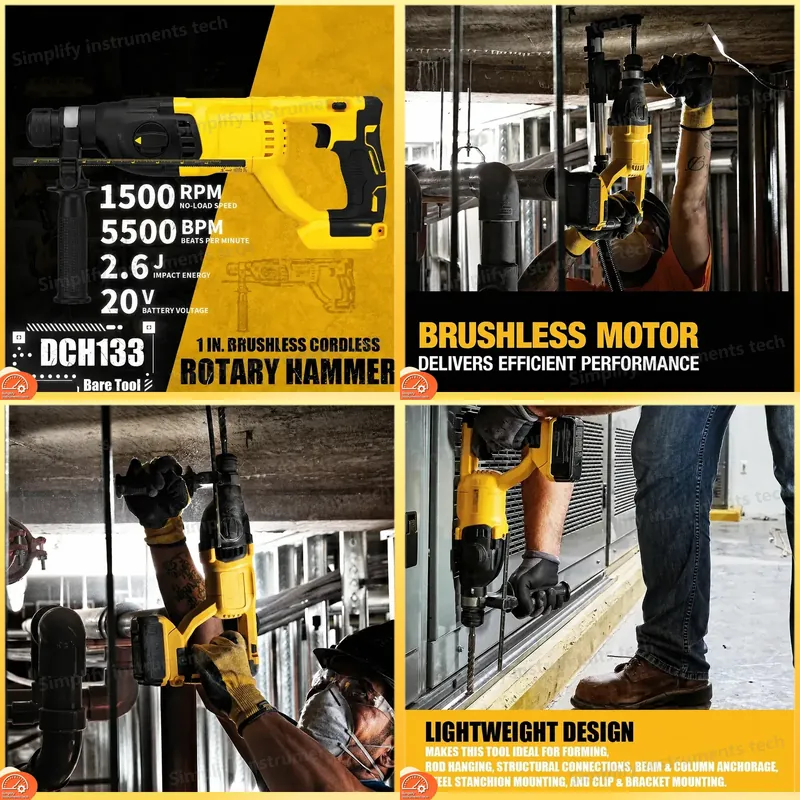Cordless Rotary Hammer 20V Brushless - DCH133 Martelo Rotativo SDS PLUS Sem