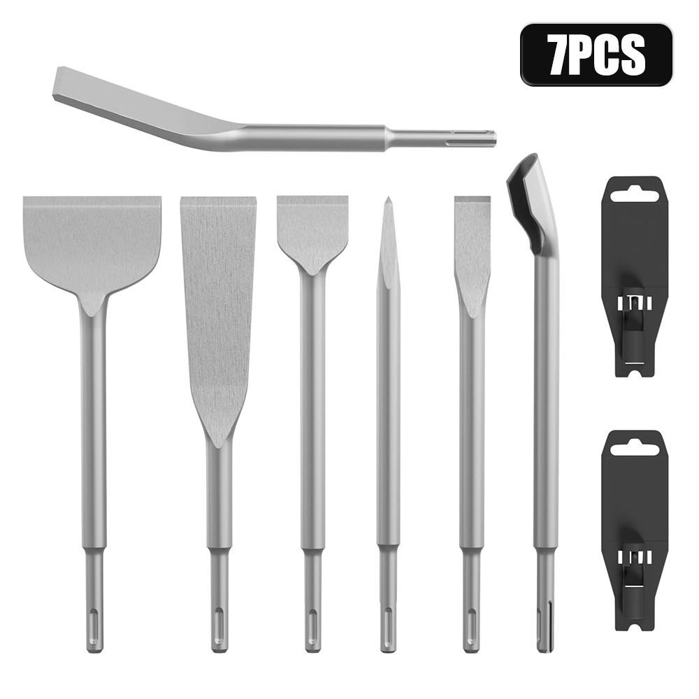 Rotary Hammer Chisel Bit Flat - Conjunto de cinzel sds plus, 7