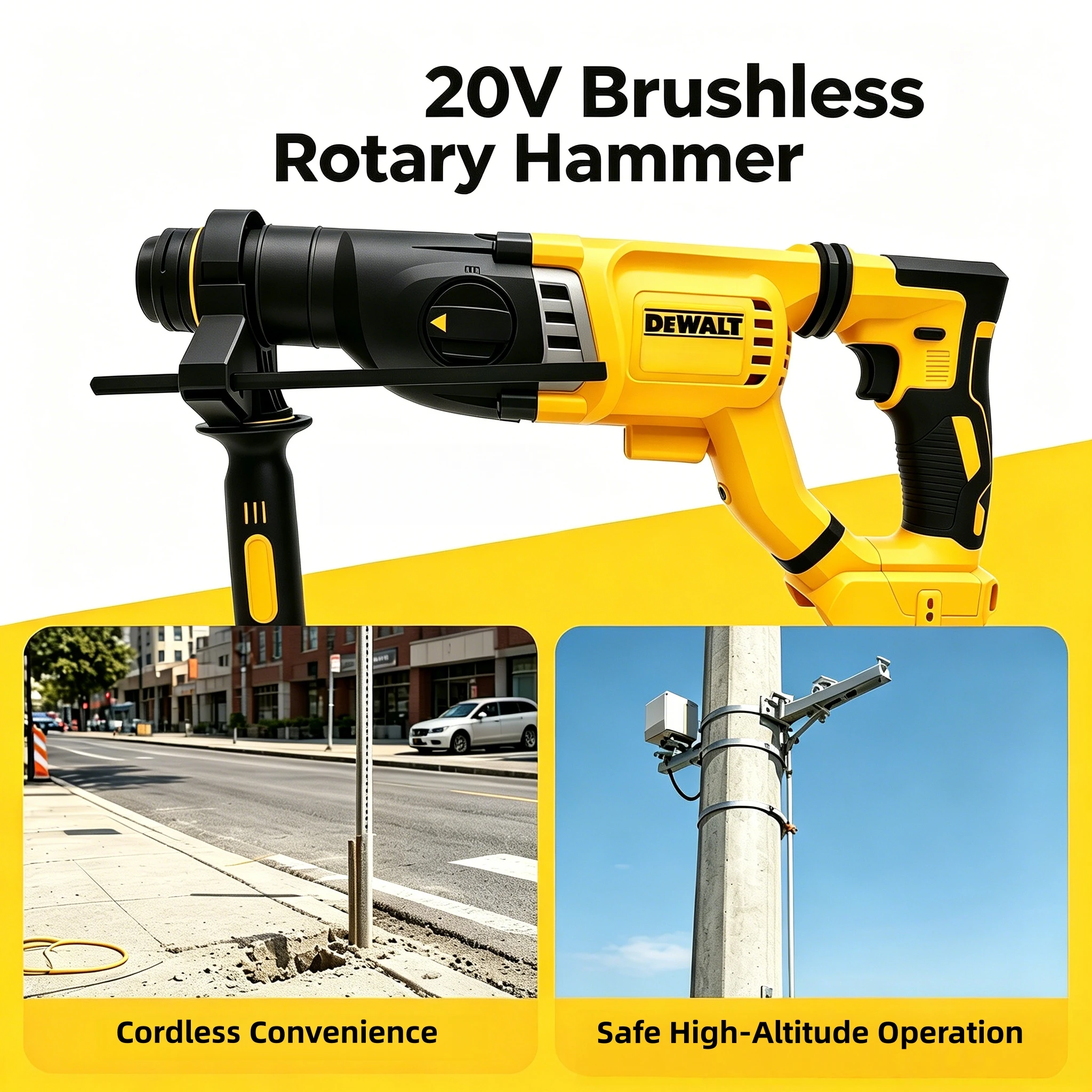 Martelo rotativo sem fio e sem - Cordless Rotary Hammer 20V Brushless avaliação e preço