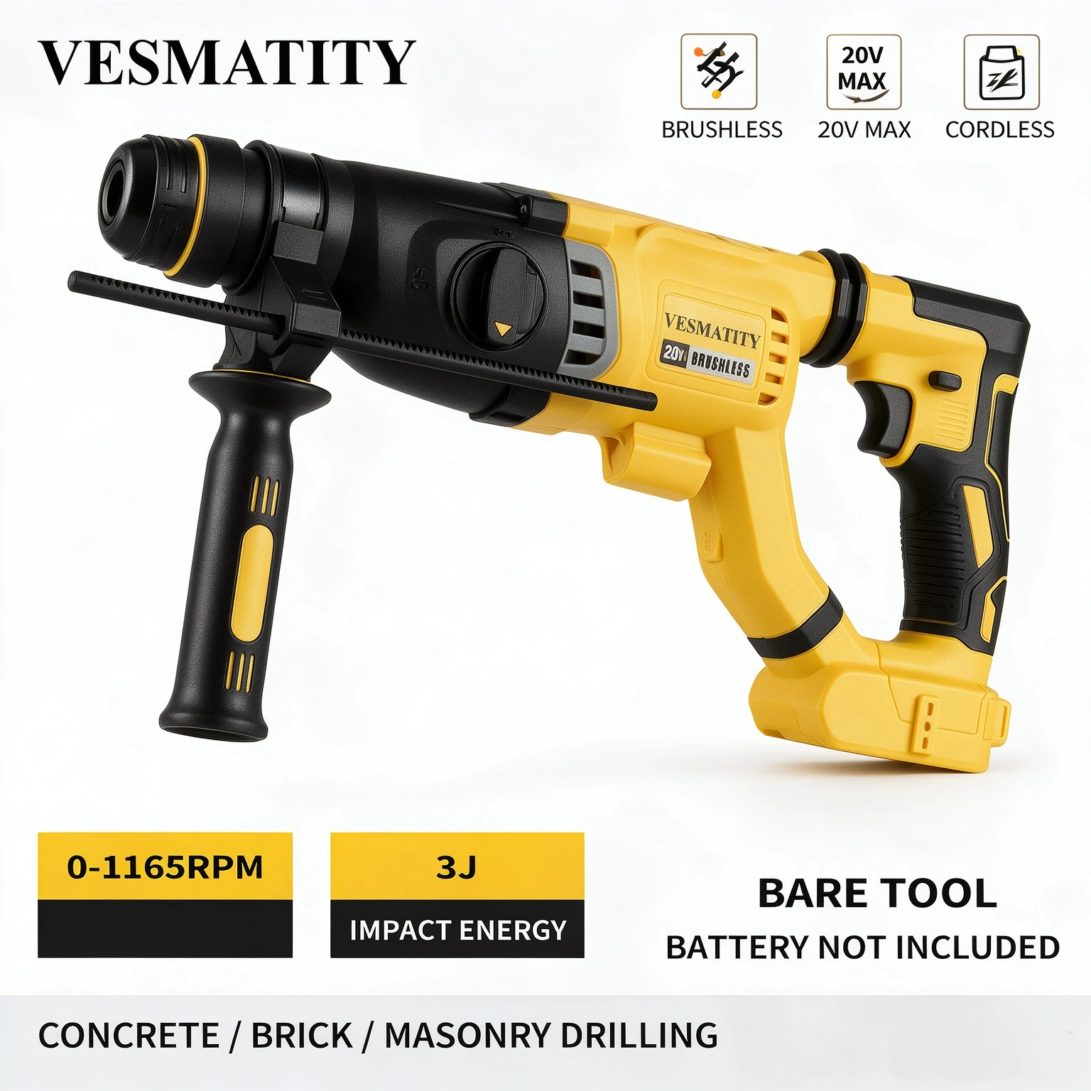 Furadeira de impacto rotativa  - Cordless Rotary Hammer 20V Brushless avaliação e preço