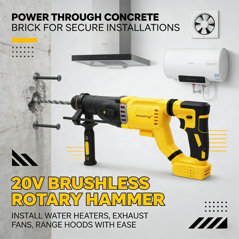 Martelo Rotativo Elétrico Sem  - Cordless Rotary Hammer 20V Brushless avaliação e preço