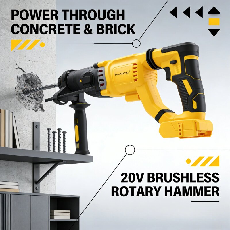 Martelo Rotativo Elétrico Sem  - Cordless Rotary Hammer 20V Brushless avaliação e preço