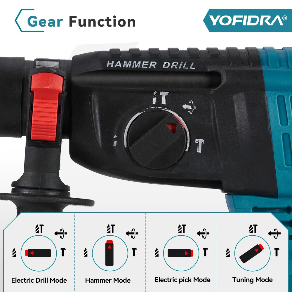 Yofidra 26mm sem escova martel - Rotary Hammer Drill 26Mm avaliação e preço