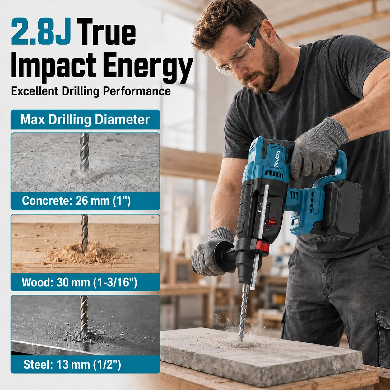 Makita DHR242 18V LXT ®   Fura - Rotary Hammer Drill 26Mm avaliação e preço