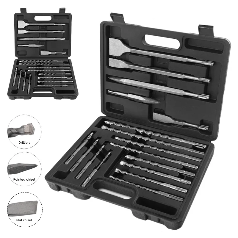 Conjunto de 17 Peças de Brocas - Rotary Hammer Chisel Bit Flat avaliação e preço